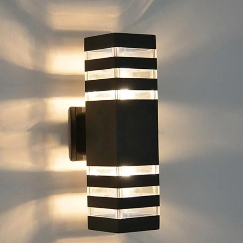Maycho 8W LED Up and Down Wall Sconce Black Indoor Outdoor - (can0085)
