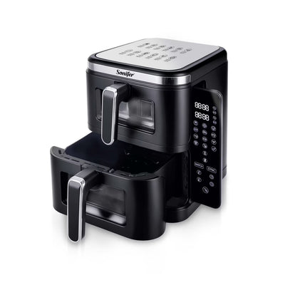 Sonifer SF-1046 Dual Basket Air Fryer: 5.5 Liters, 12 Menus, Touch Screen