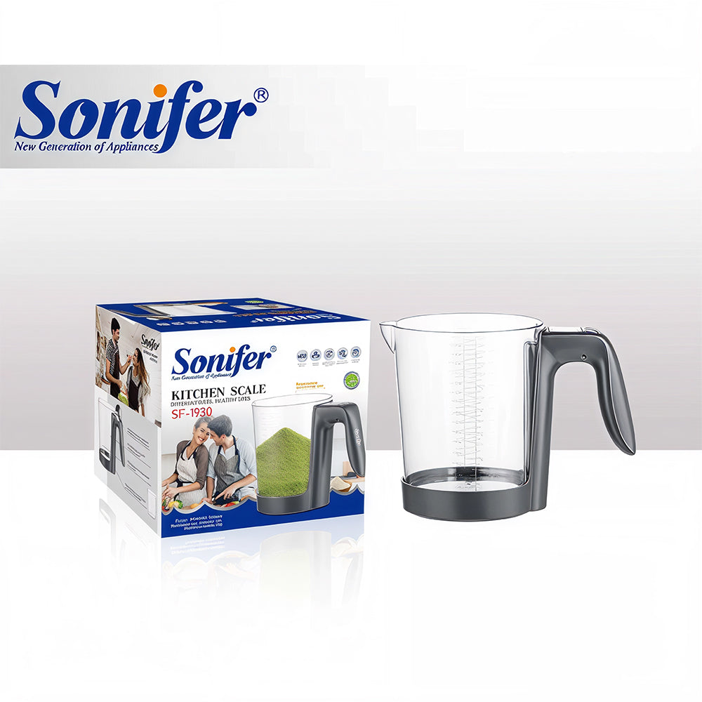 Sonifer SF-1930 Digital Kitchen Scale Measuring Cup, 11lb/1.5qt Food Scale for Baking