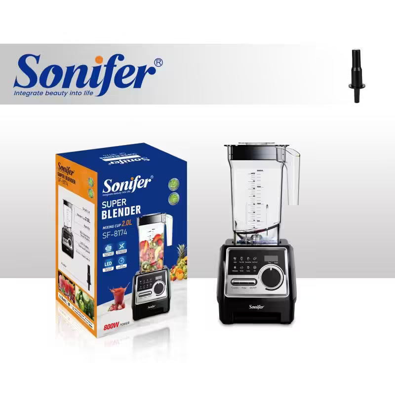 Liquidificadora Super Multifuncional de Alta Velocidade Sonifer SF-8174 800 W para Batidos