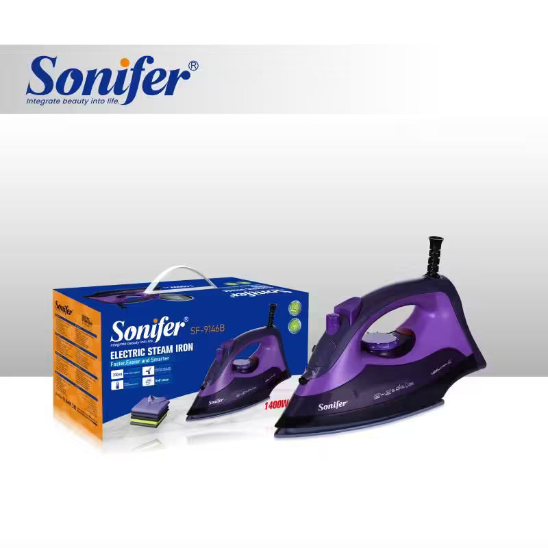 Ferro a Vapor Elétrico Multifunções Sonifer SF-9146B Poderoso 1400W com Cabo 360°