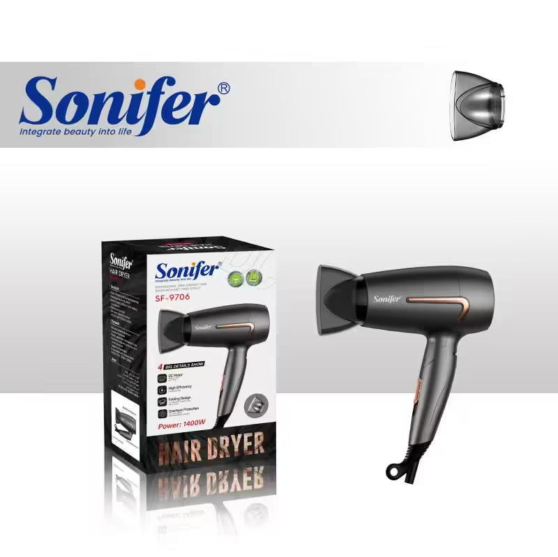 Sonifer hair dryer with packaging on a white background