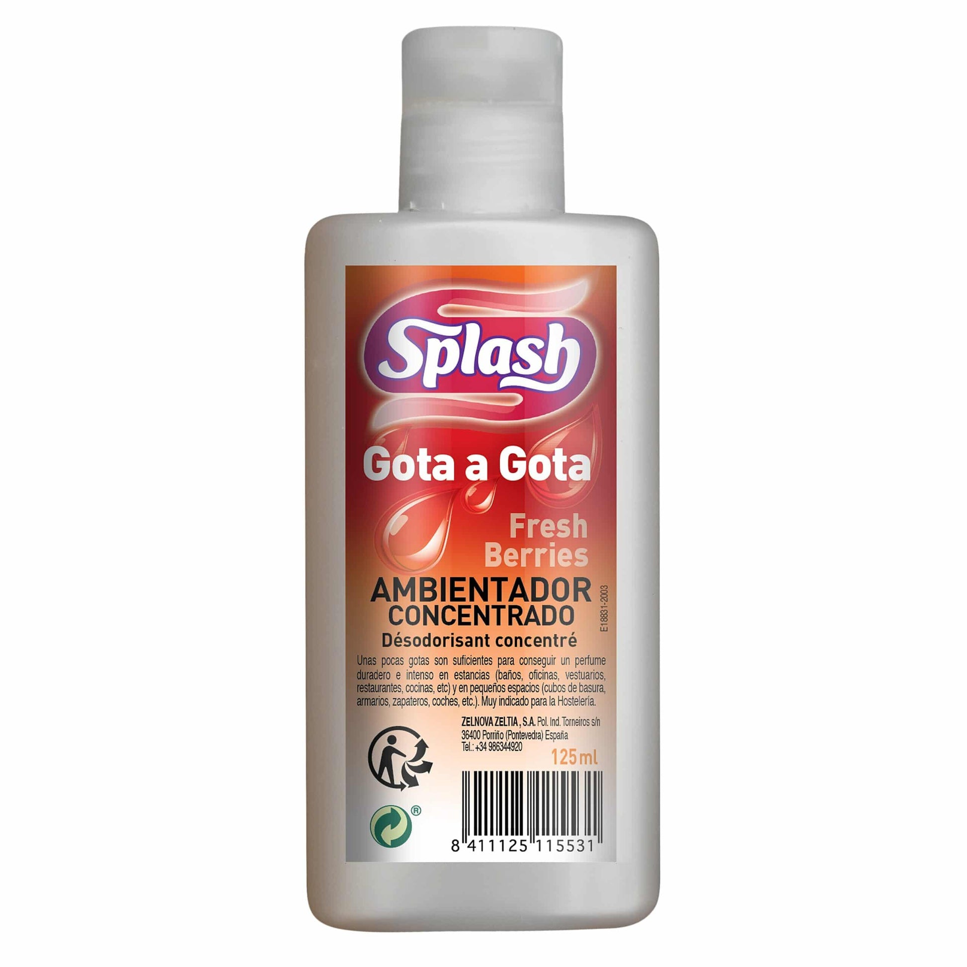 Zelnova Splash Gota a Gota Concentrated Air Freshener Fresh Berries 125ml