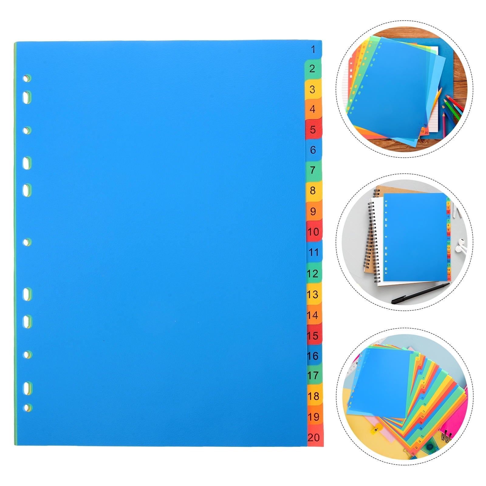 STRANDCHIC 5-Piece Plastic Binder Dividers Assorted Colors A4
