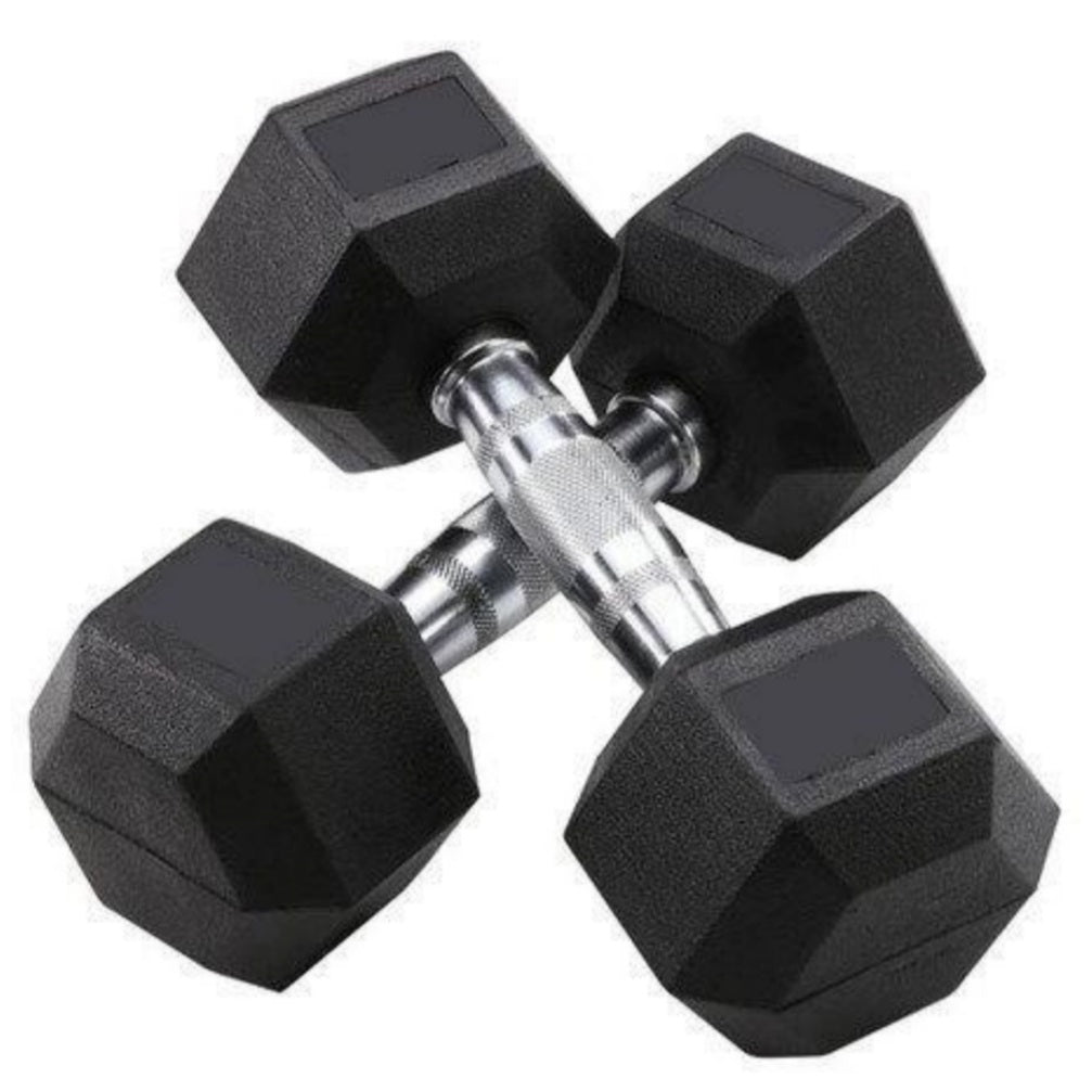 GYMZGARAGE 12 Pairs 5.5-66lb Rubber Hex Dumbbell Set