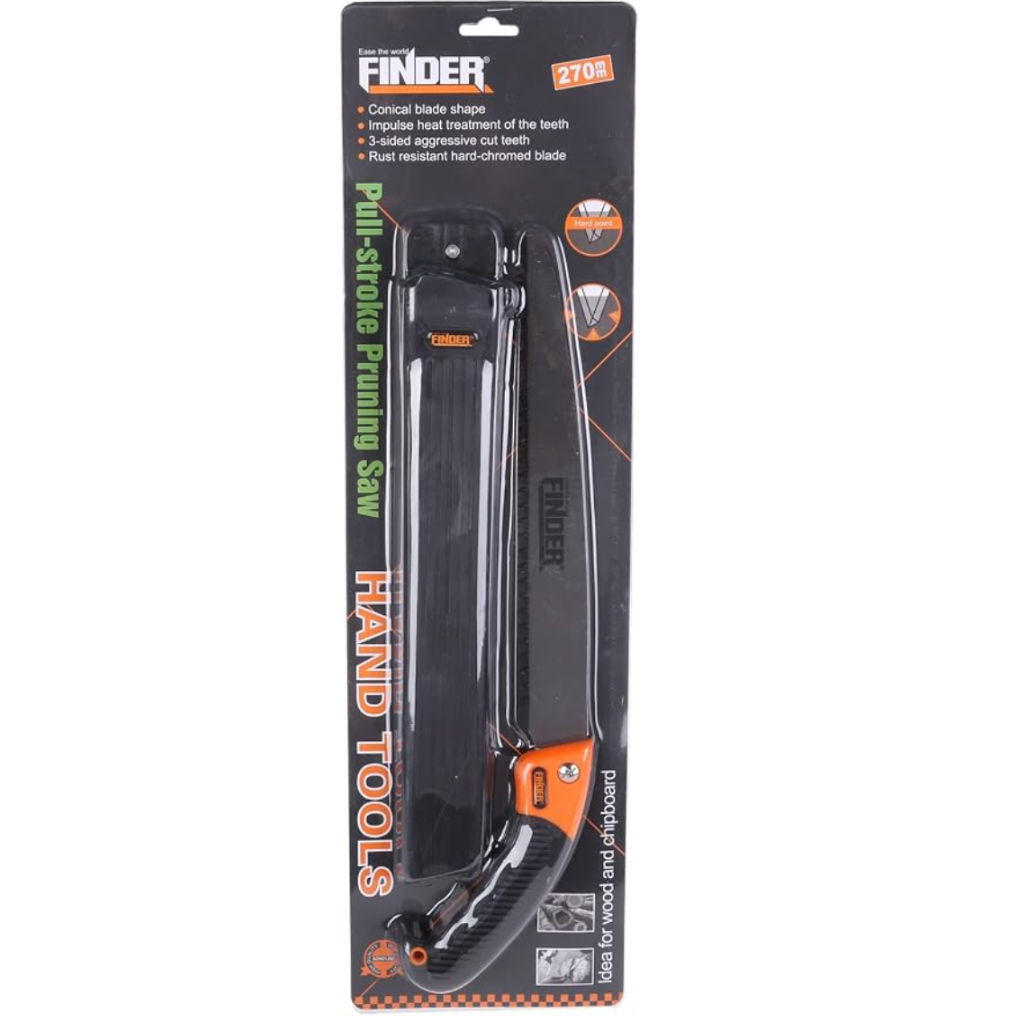 FINDER 270mm Pull-Stroke Pruning Saw with Non-Slip Handle - 3-Sided Razor Teeth - (ser0013)