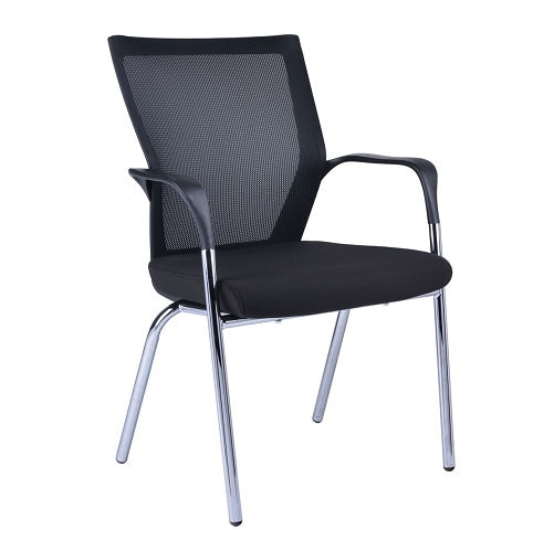 Spencer Visitors 4 Leg Mesh Back Chair Black