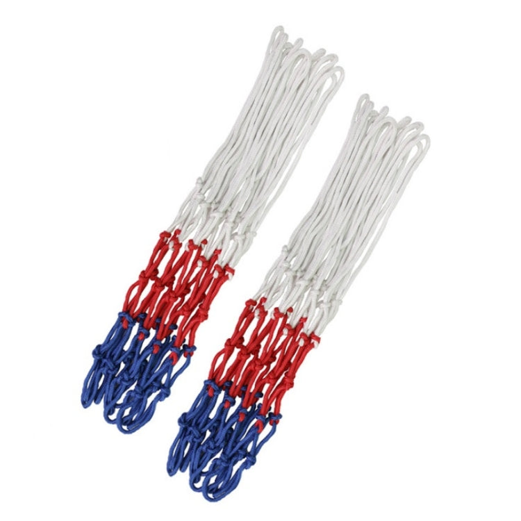Outdoor Round Basketball Net 3.0mm Polypropylene 2-Pack White Red Blue