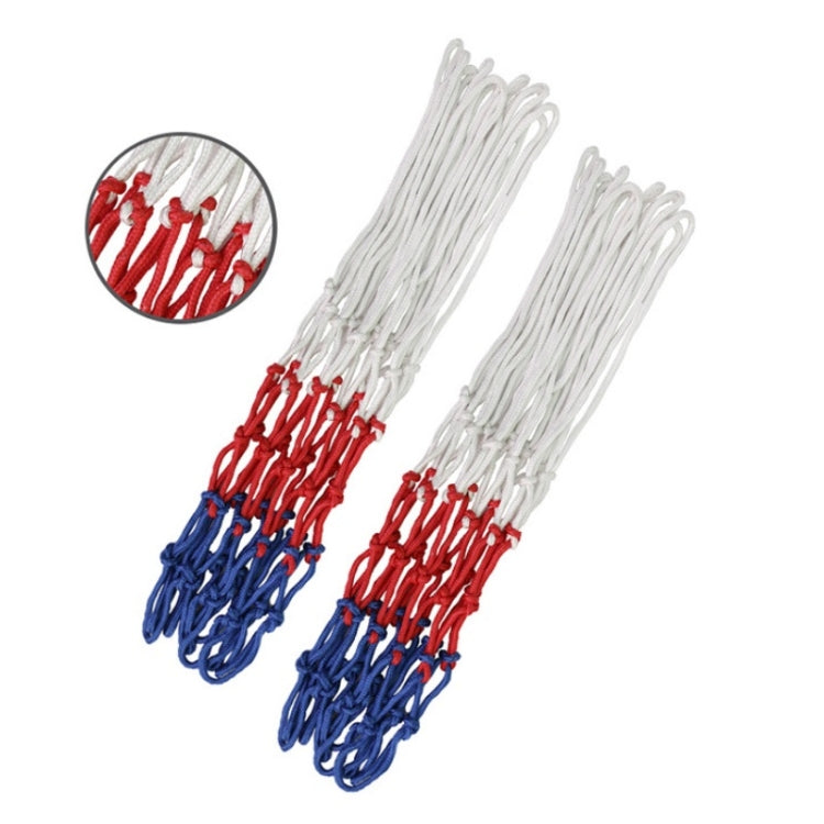 Outdoor Round Basketball Net 3.0mm Polypropylene 2-Pack White Red Blue