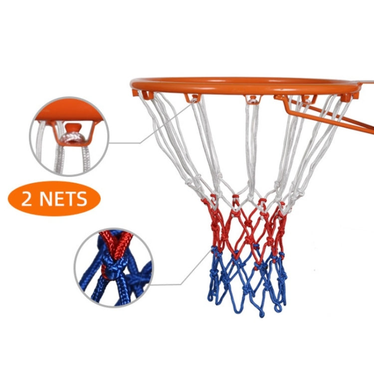Outdoor Round Basketball Net 3.0mm Polypropylene 2-Pack White Red Blue