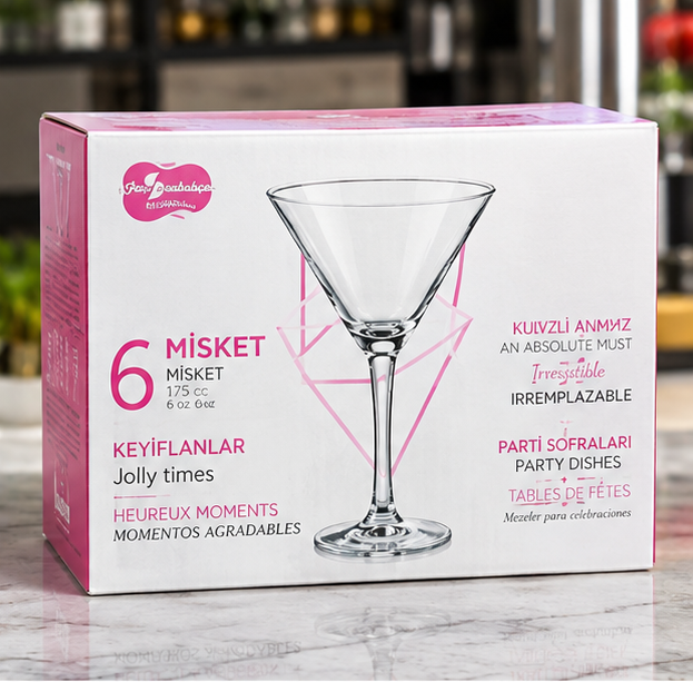 Conjunto de 6 Taças de Martini Paşabahçe MİSKET 175 ml (8692952064982)
