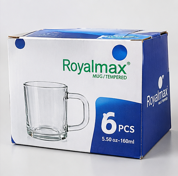 Conjunto de 6 Chávenas de Vidro Temperado Royalmax 160 ml (AYD240-88)