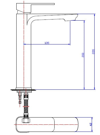 61BH Tall Basin Mixer Solid Brass Bathroom Tap