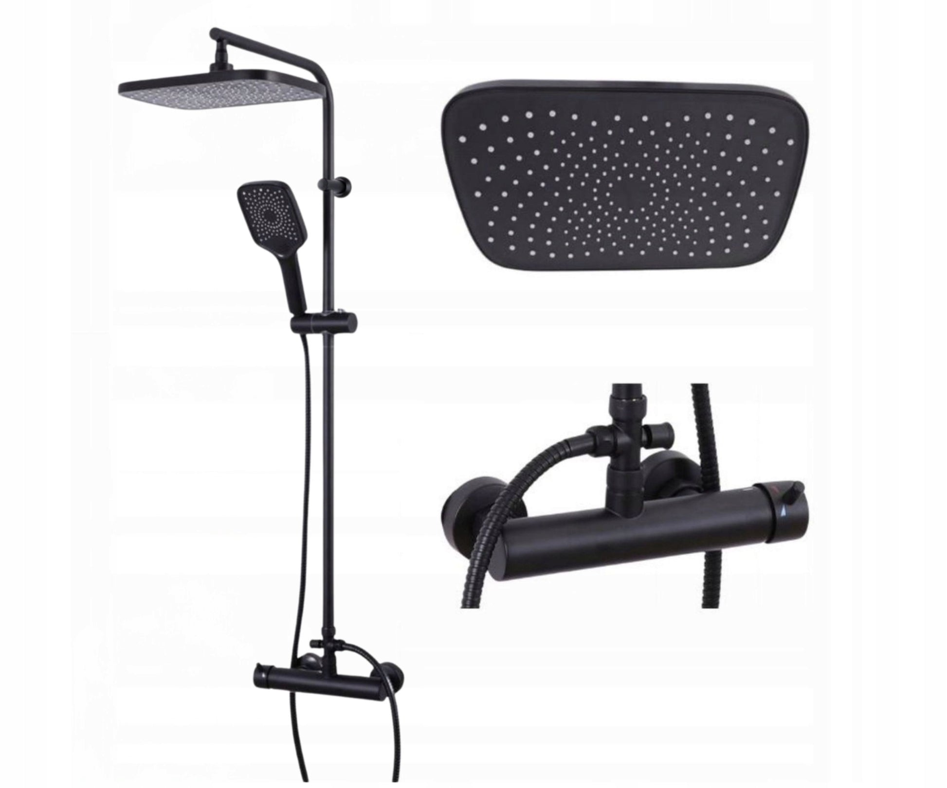 Yoka Home SAMI Matte Black Wall-Mounted Shower Set 30cm Rain