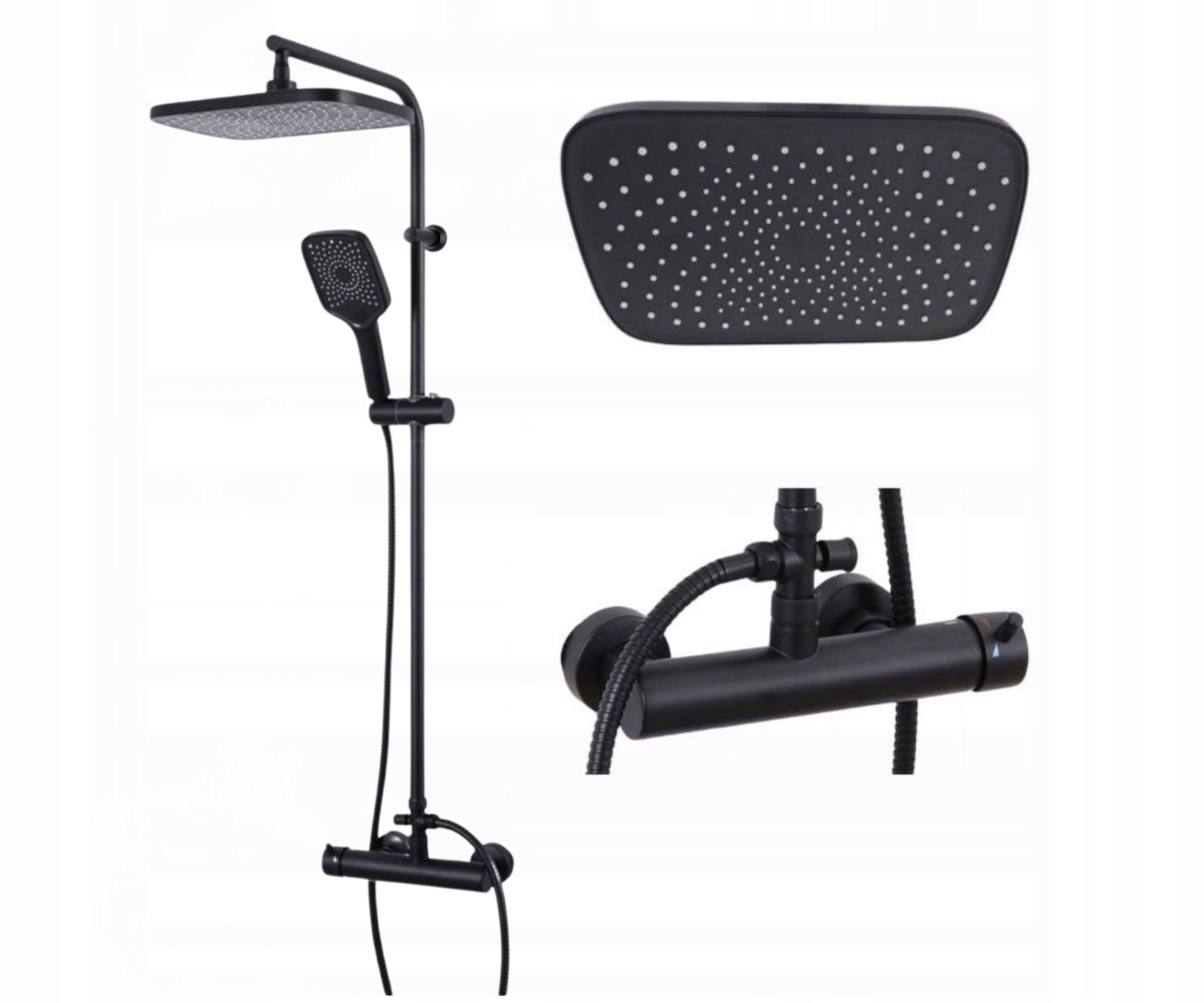 Yoka Home SAMI Matte Black Wall-Mounted Shower Set 30cm Rain