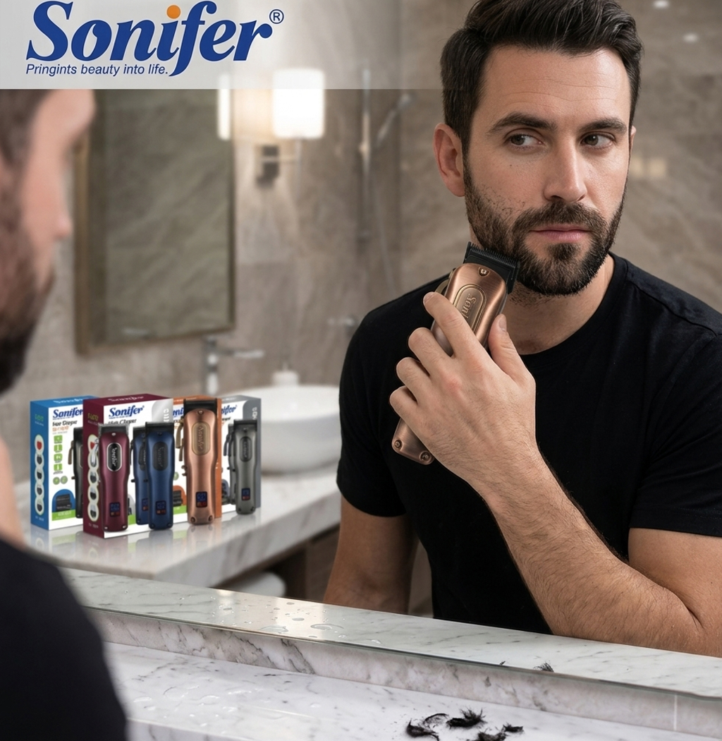 Máquina de Cortar Cabelo Sonifer SF-9699 Plug & Play 6500 RPM