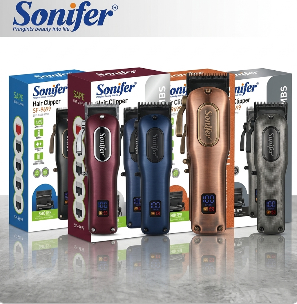 Máquina de Cortar Cabelo Sonifer SF-9699 Plug & Play 6500 RPM