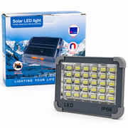 Projector Solar LED Recarregável IP66 com Painel Solar, Fixação Magnética e Carregamento USB - (LANT0009)