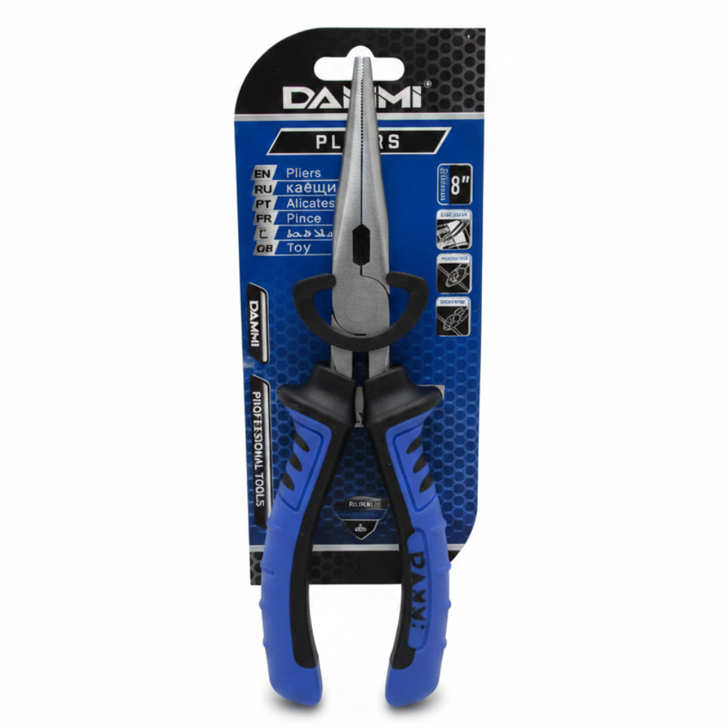 Alicate Bico Reto Longo 8 Pol. Com Corte Lateral Dammi H21648