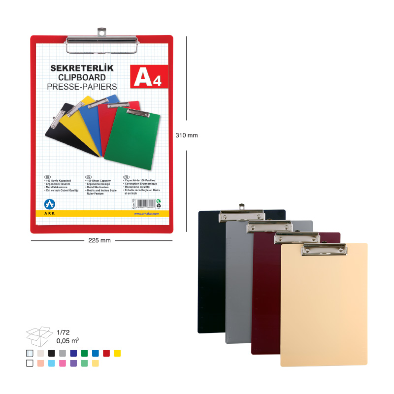 Deli A5/A4 Clipboard Durable Office Document Holder Gray