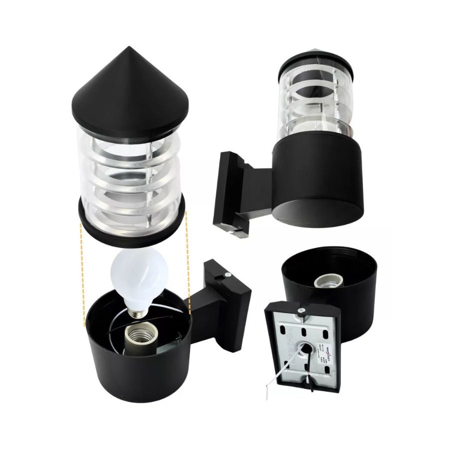 Click Ventas Aplique de Techo Pared Exterior Negro 18 cm