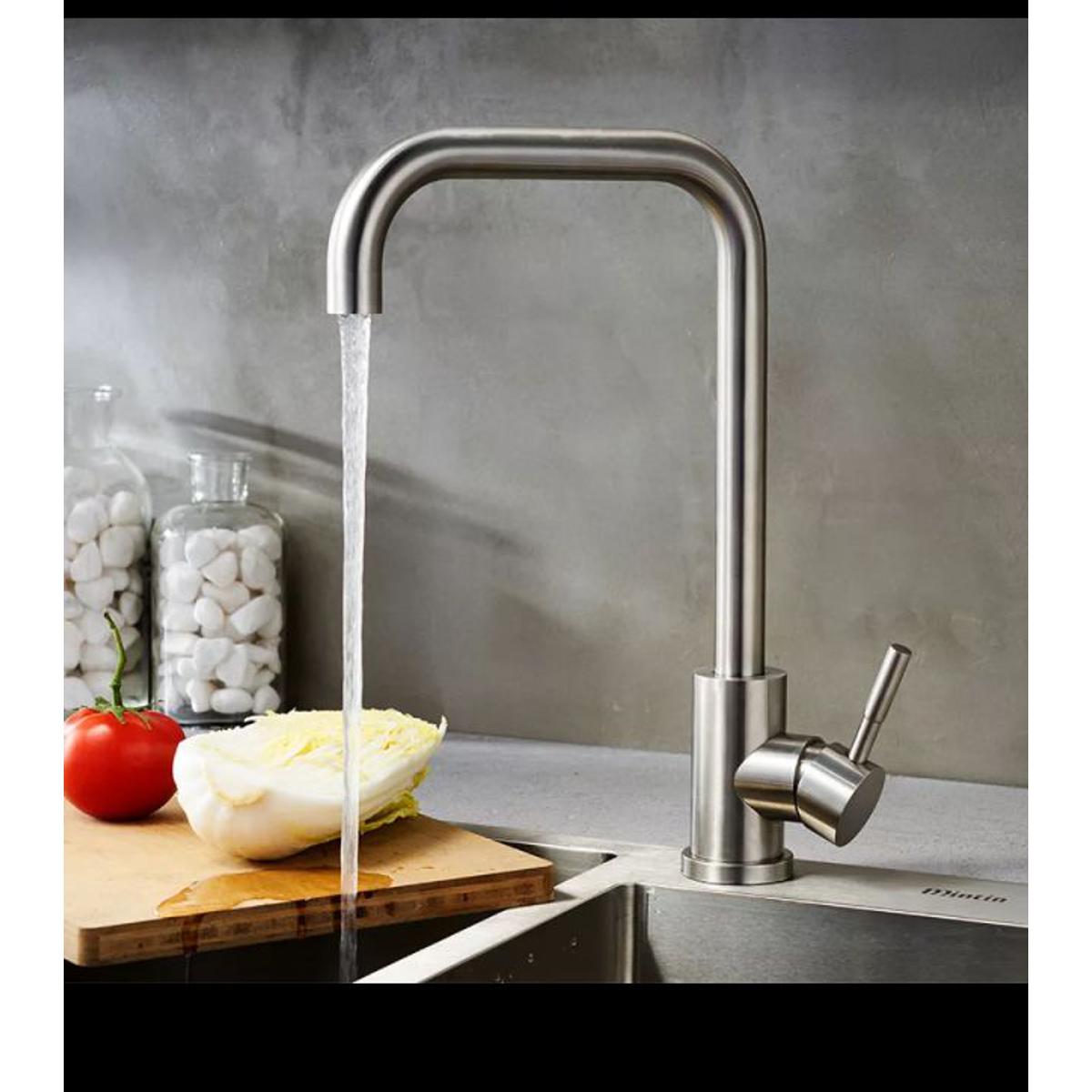 Stainless Steel Kitchen Sink Mixer Tap 360-Degree Swivel Spout