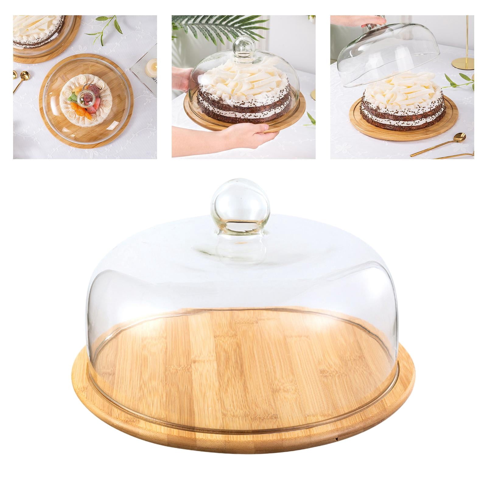Funtasica Round Glass Cake Stand with Dome Cover 12 Inch