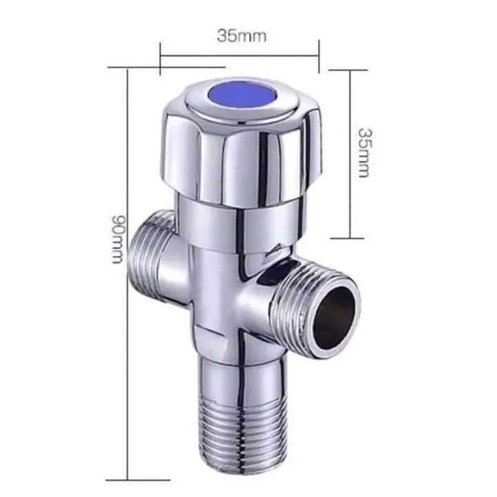 Brass 1/2 Inch T-Type 3-Way Water Splitter Connector Valve
