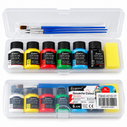 Kit de Tintas Guache Giorgione: 6 Cores de 25 ml com 3 Pincéis e Esponja - (AYC153-177