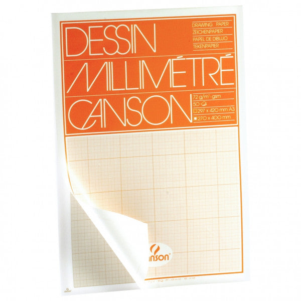 Canson Dessin Millimeter Graph Pad Orange A4 90g