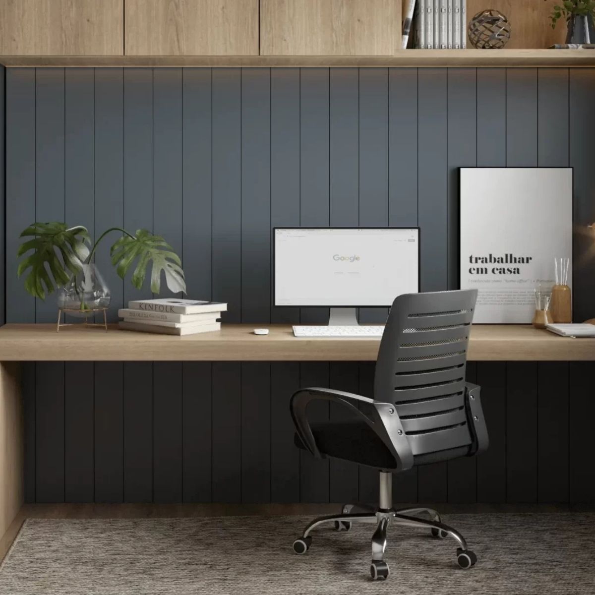 Bella Brasil Decor Athenas Office Chair Upholstered Black