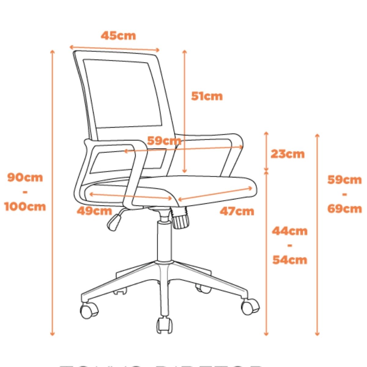 Tokyo Director Office Chair Black Mesh Ergonomic Adjustable