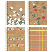 Jandaia Kraft Color University Notebook 80 Sheets Hardcover Spiral