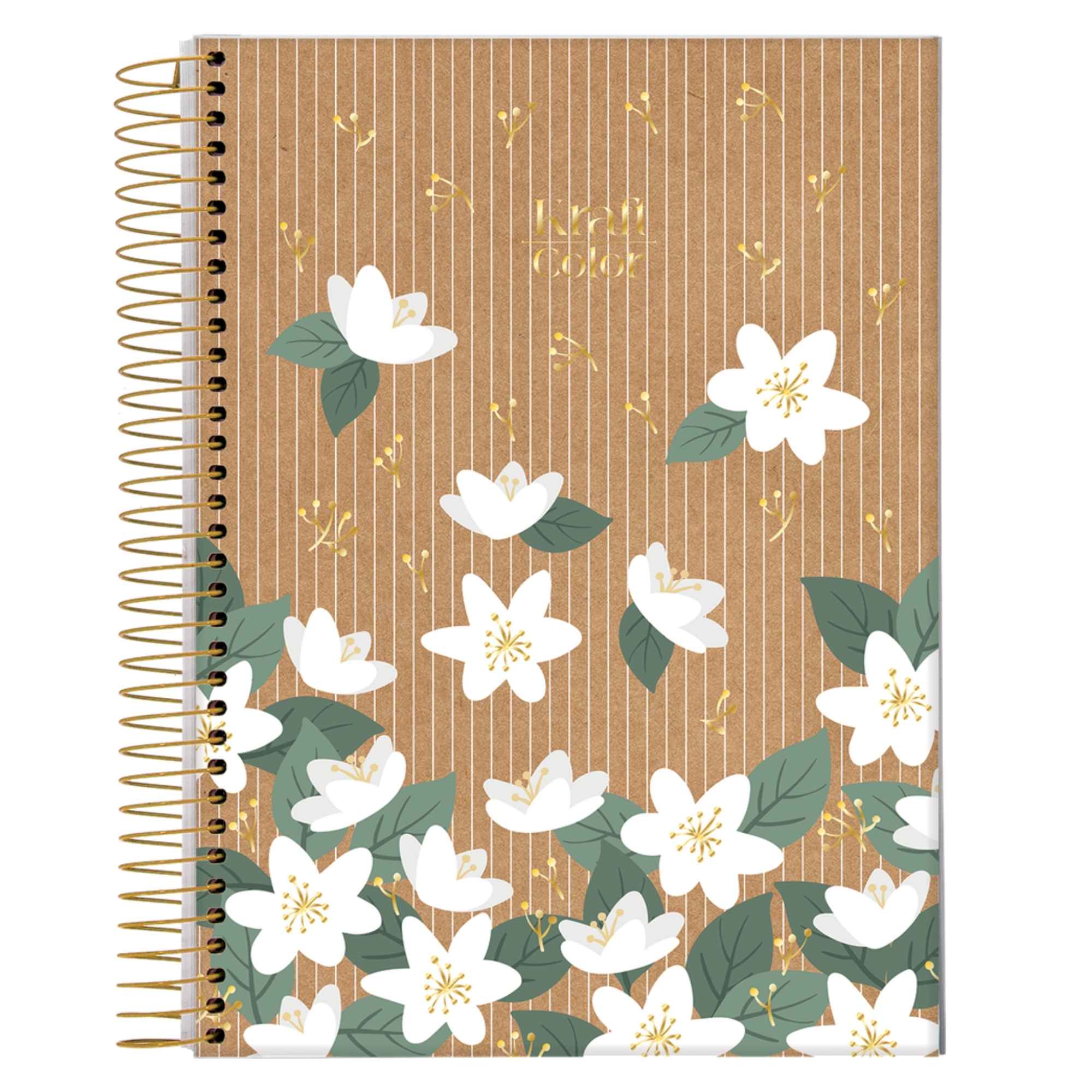 Jandaia Kraft Color University Notebook 80 Sheets Hardcover Spiral