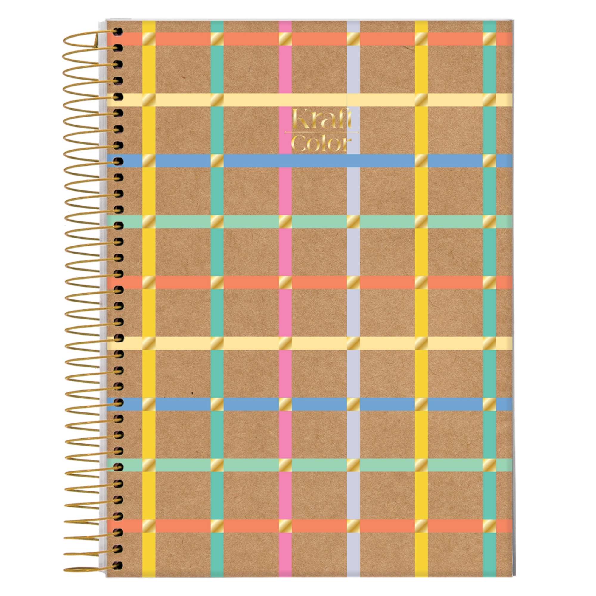 Jandaia Kraft Color University Notebook 80 Sheets Hardcover Spiral