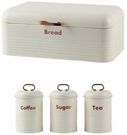 Totally Home Wooden Bread Container Set 4-Piece White