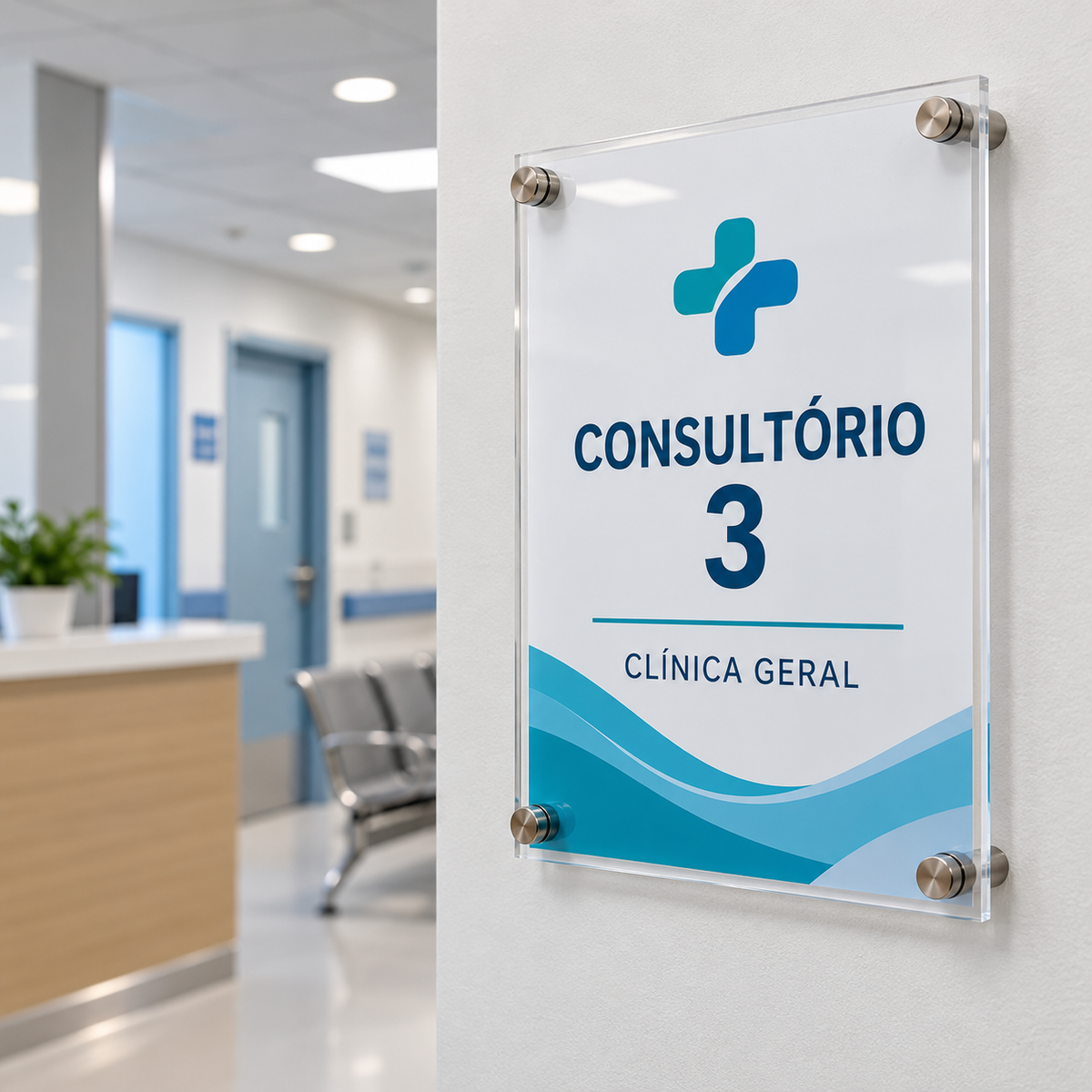 Porta-Cartaz A4 em Acrílico Transparente com 4 Suportes Metálicos – (AYC415-88)