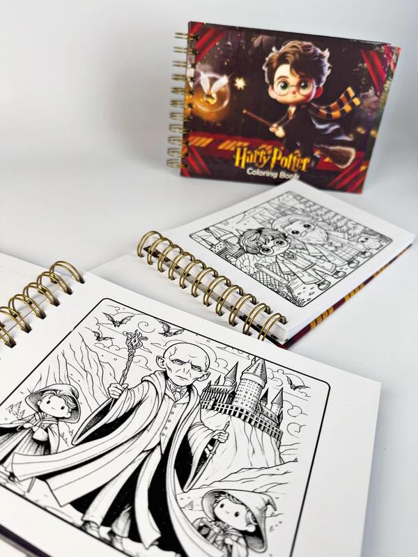 Stitch Labubu Harry Potter Coloring Book 50 Sheets A5 Hardcover