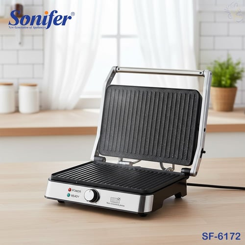 Sonifer SF-6172 Powerful 1800W Electric Indoor Non-Stick Two-Sided Contact Grill