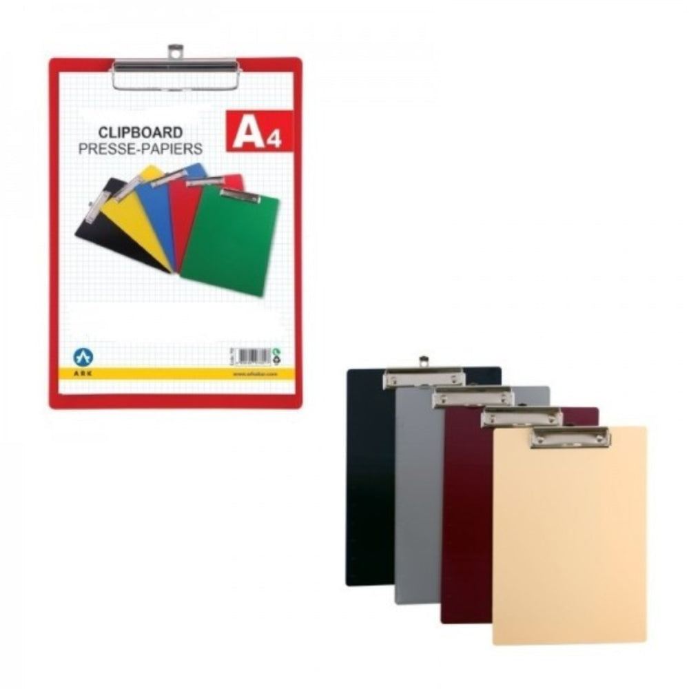 ARK A4 Rigid Plastic Clipboard Black