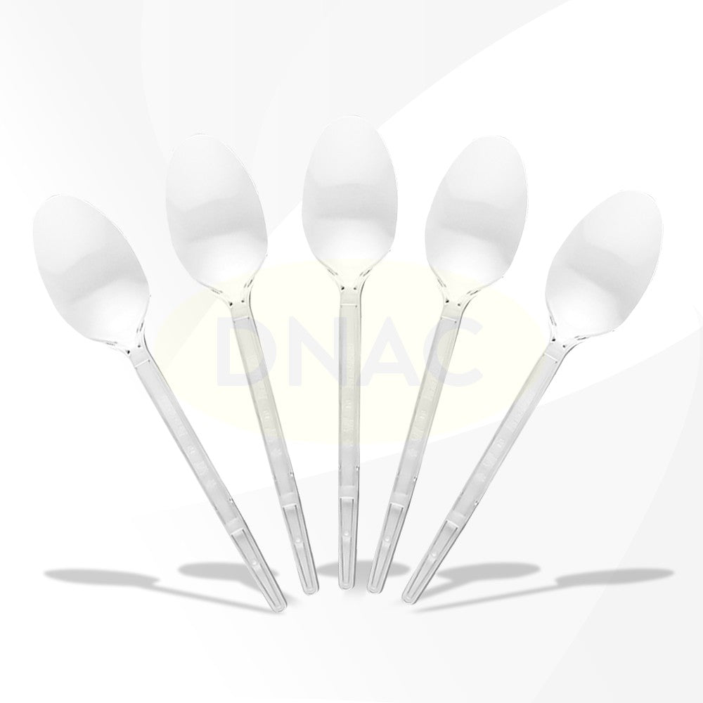 Prafesta Disposable Meal Spoons 50 Count Clear Plastic
