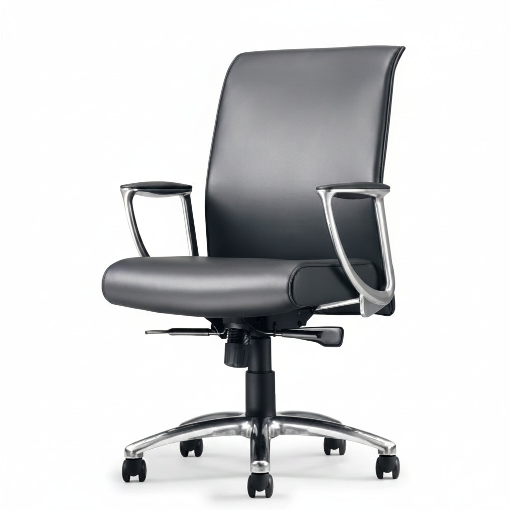 Adept Medium Back Executive Leather Office Chair Black