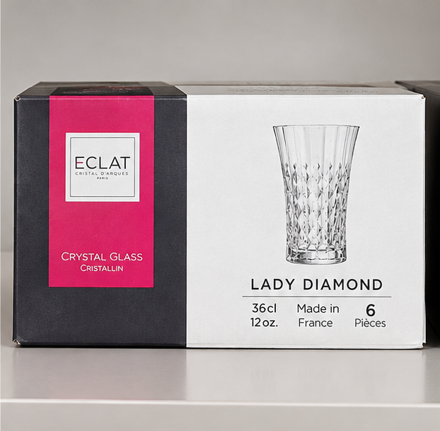 Conjunto de 6 Copos Éclat Cristal d'Arques Paris Lady Diamond - 36 cl (883314591606)