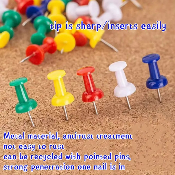 Large I-Shaped Push Pins Office Stationery Set 100pcs/Box