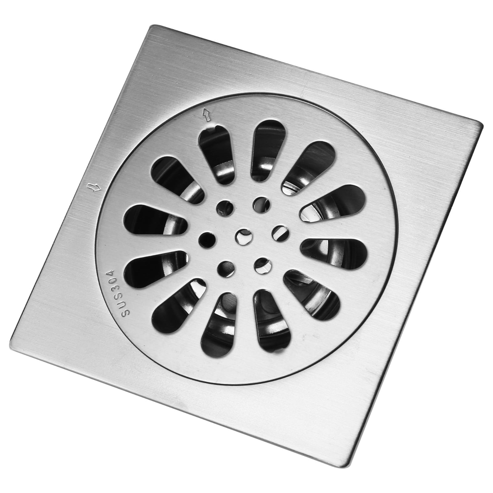 Super homeMX Square Stainless Steel Floor Drain 4-Inch