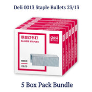Deli 0013 Heavy Duty Staple Bullets 23/13 5 Box Pack