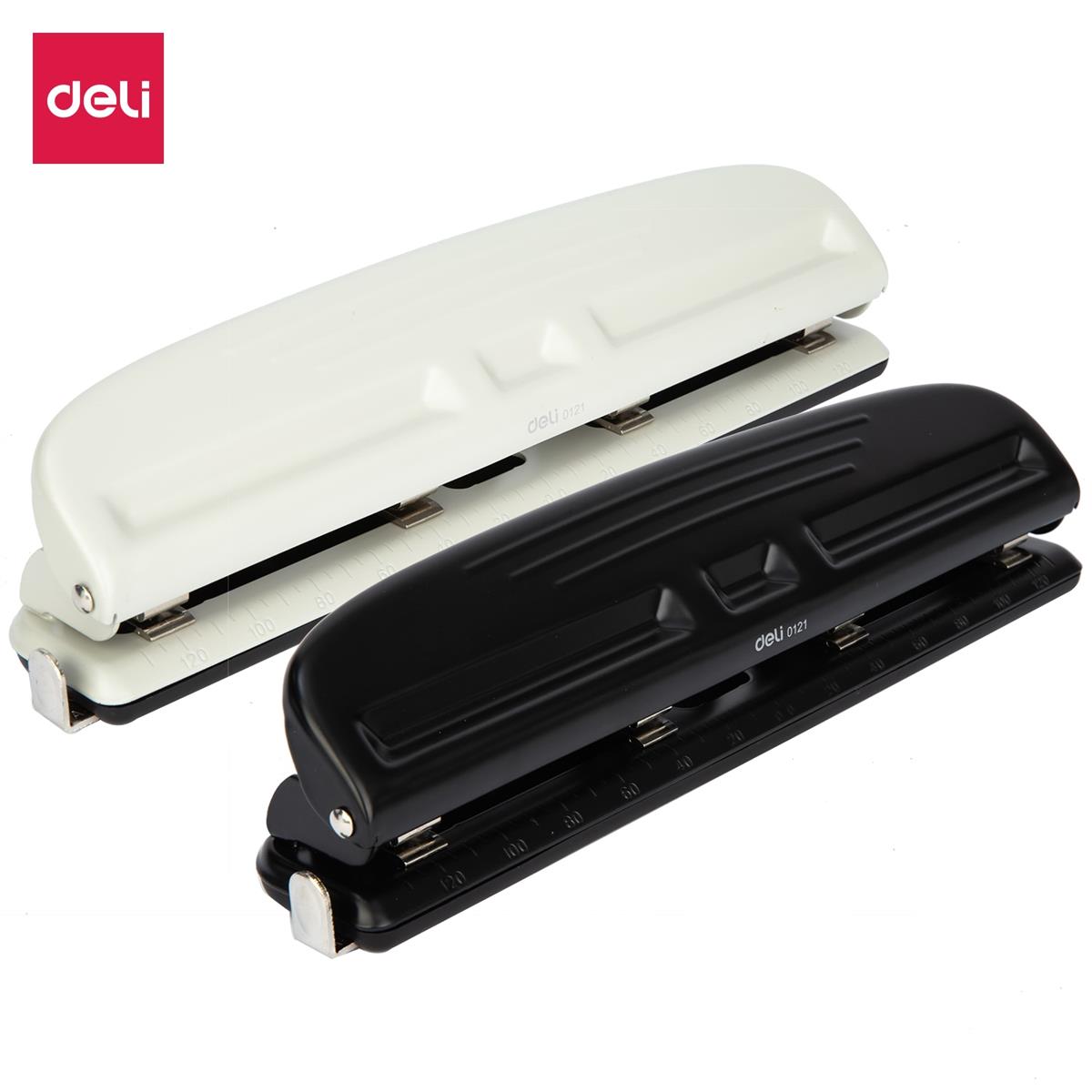 Deli E0121 Metal 4-Hole Punch Machine Adjustable 10 Sheet