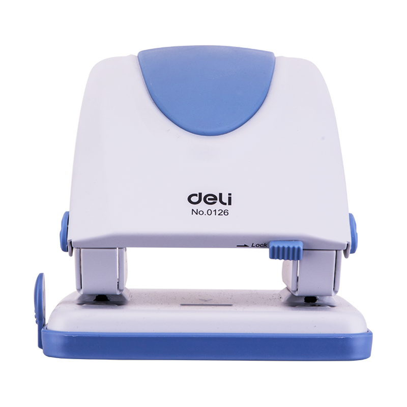 Deli E0126 35-Sheet Metal 2-Hole Punch Machine Adjustable Ruler
