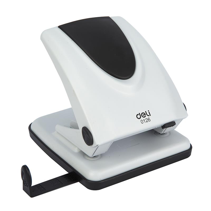 Deli E0126 35-Sheet Metal 2-Hole Punch Machine Adjustable Ruler