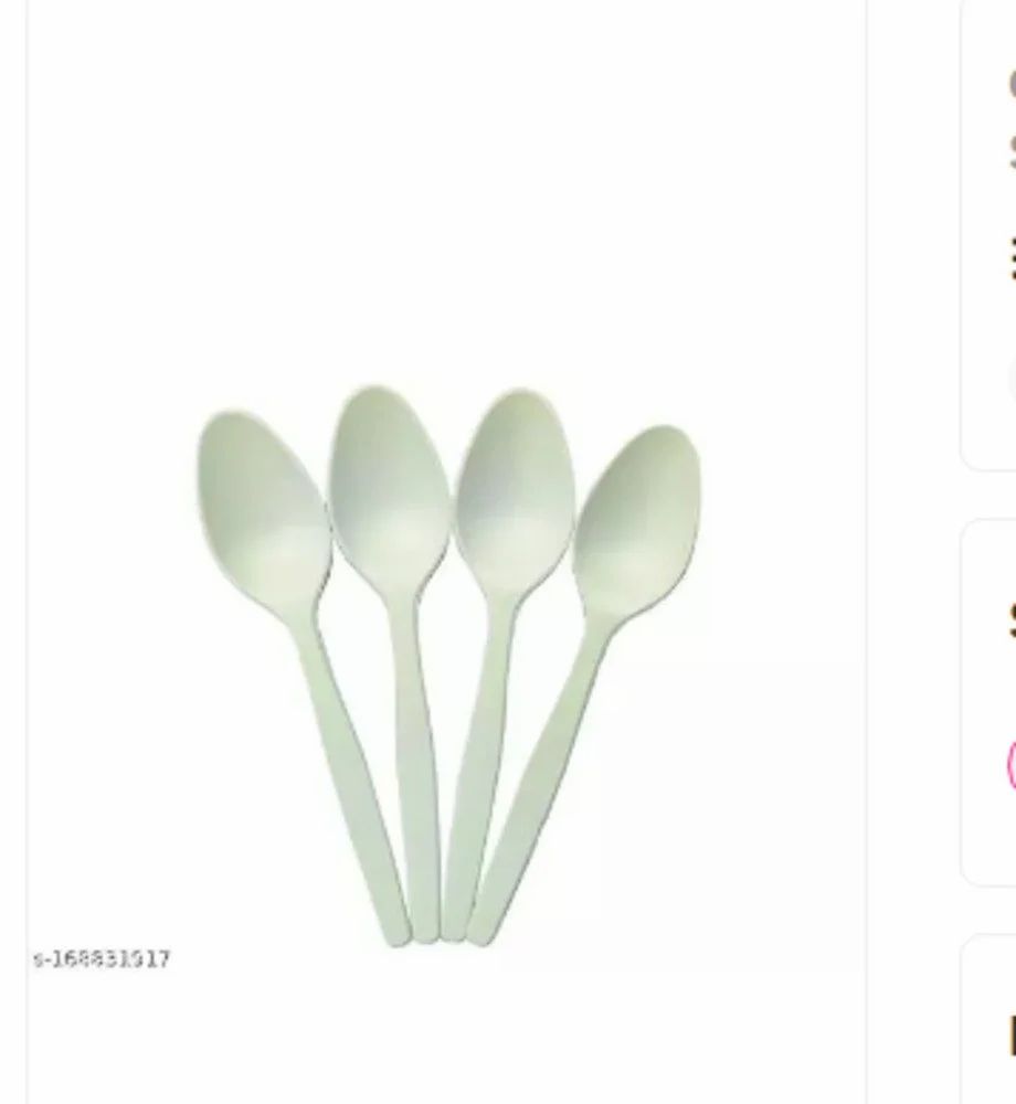 White Disposable Plastic Spoon 4-Inch 80-Piece Pack